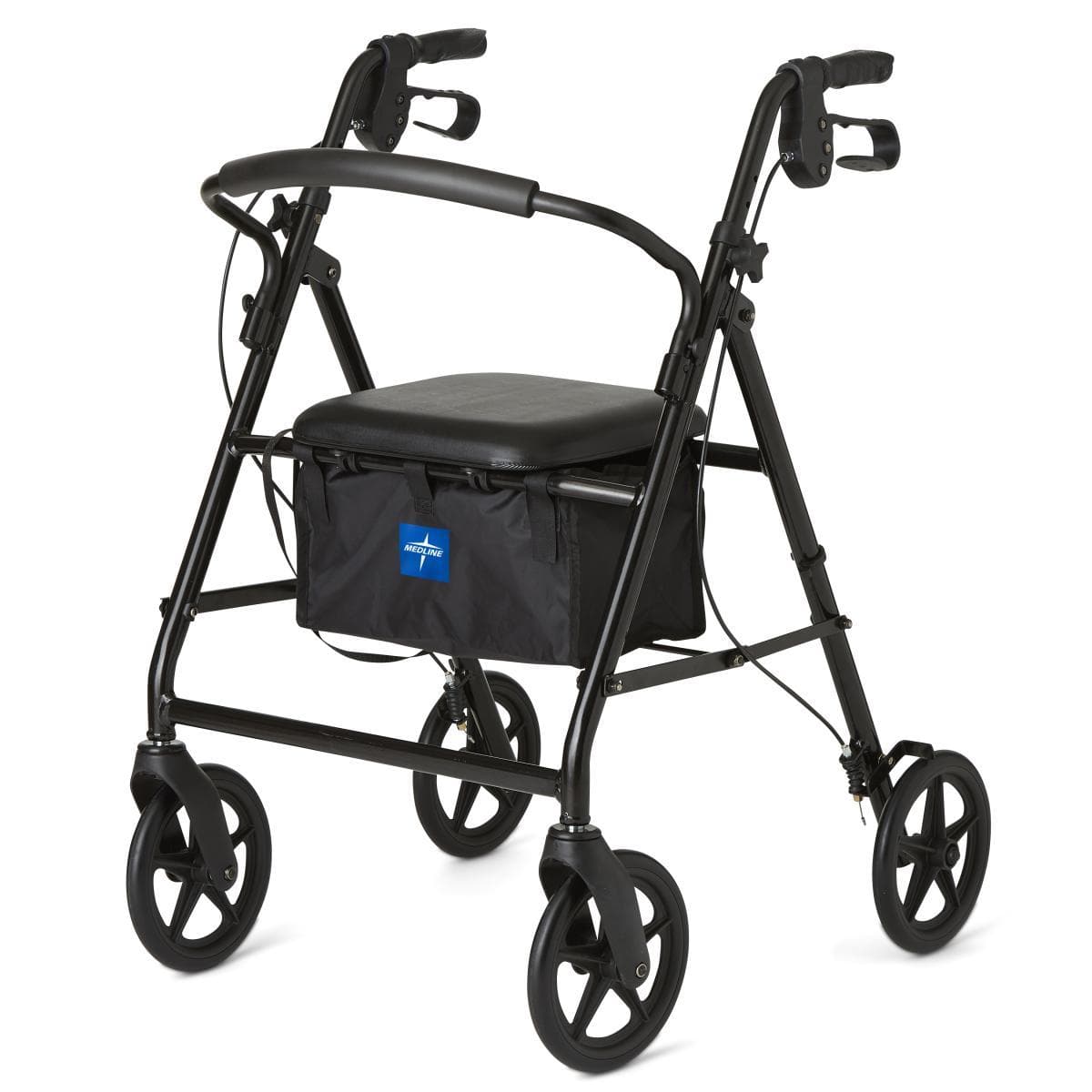 Medline Aluminum Transport Mobility Rollator with 8 Inch Wheels - Senior.com Rollators